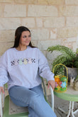 RETRO CHECKERED PEEPS GRAPHIC SWEATER